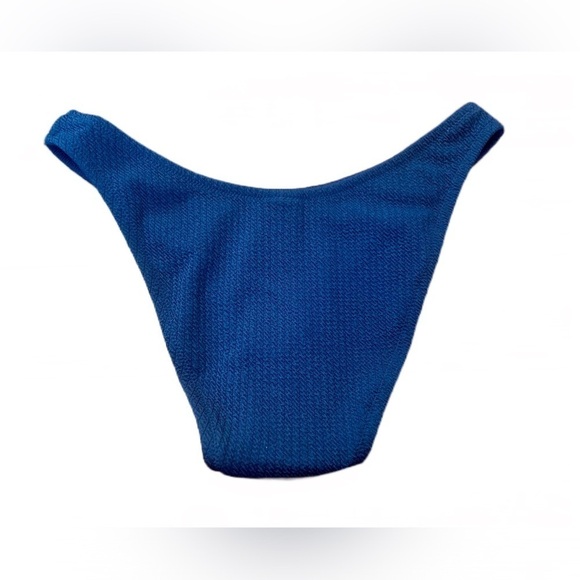 NWT J. Crew Navy Jacquard Textured Curved Waist Cheeky Bikini Bottom Sizes S & L - Picture 2 of 15